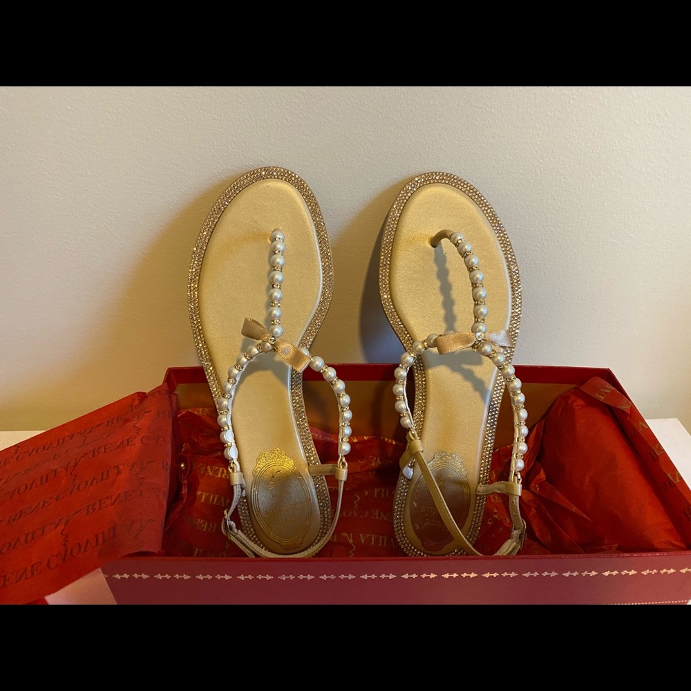99% New Rene caovilla flat sandal